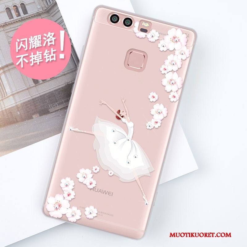 Huawei P9 Kuori Puhelimen Kuoret Suojaus Punainen Kotelo Murtumaton Pehmeä Neste Silikoni