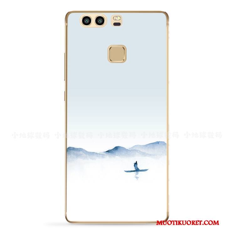 Huawei P9 Plus Kuori Kiinalainen Tyyli Silikoni Trendi Muste Suojaus Pehmeä Neste Vaaleansininen