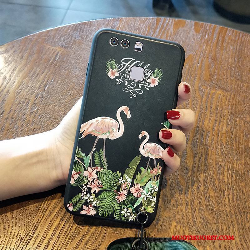 Huawei P9 Plus Kuori Silikoni Pehmeä Neste Luova Puhelimen Kuoret Murtumaton Persoonallisuus Musta