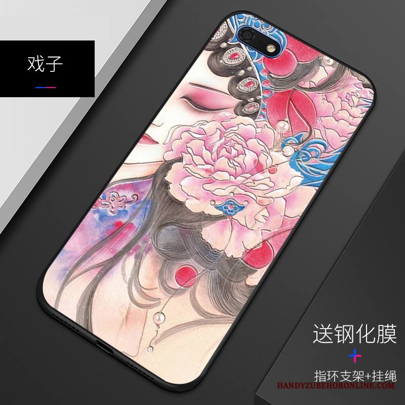 Huawei Y5 2018 Kuori Kotelo Silikoni Muokata Malli Kohokuviointi Suojaus Sininen