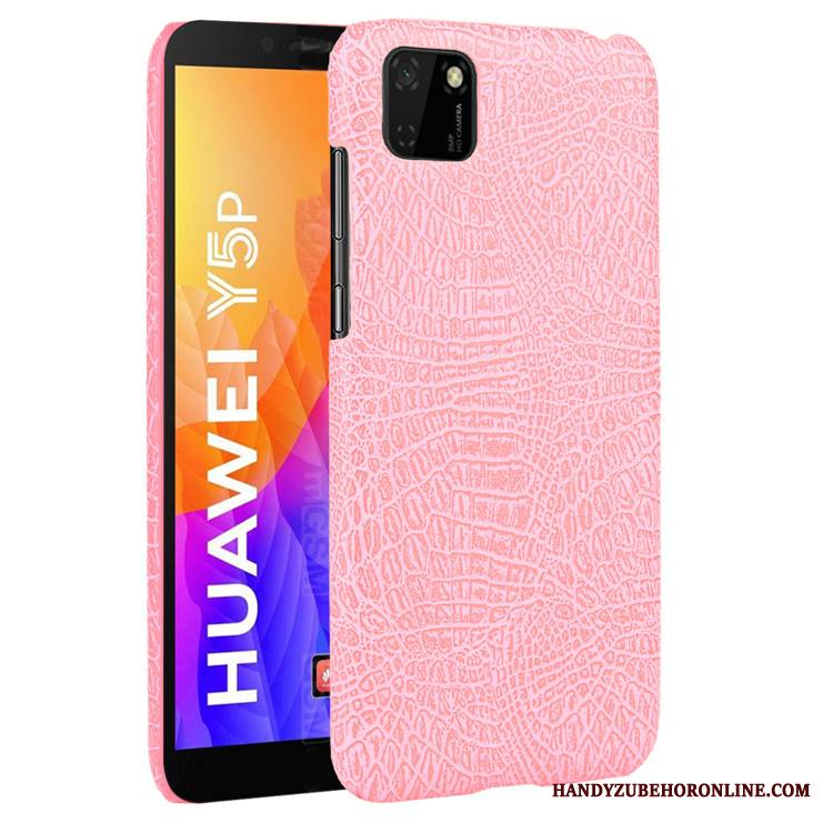 Huawei Y5p Kuori Musta Nahka Krokotiili Kova Suojaus Trendi Vuosikerta