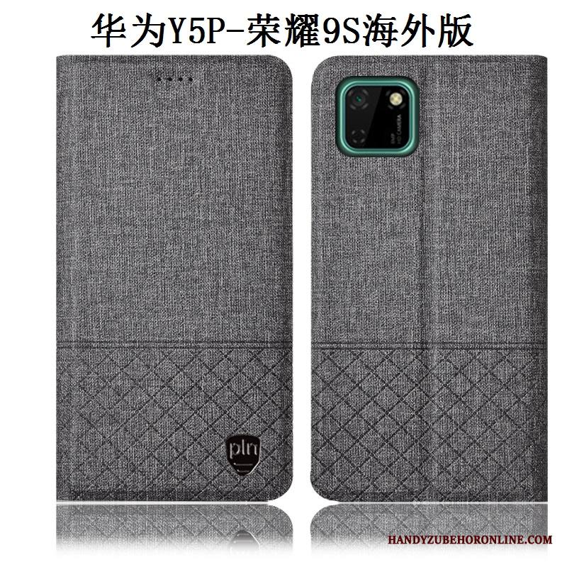 Huawei Y5p Murtumaton Nahkakotelo Pellava All Inclusive Suojaus Puhelimen Kuoret Kuori