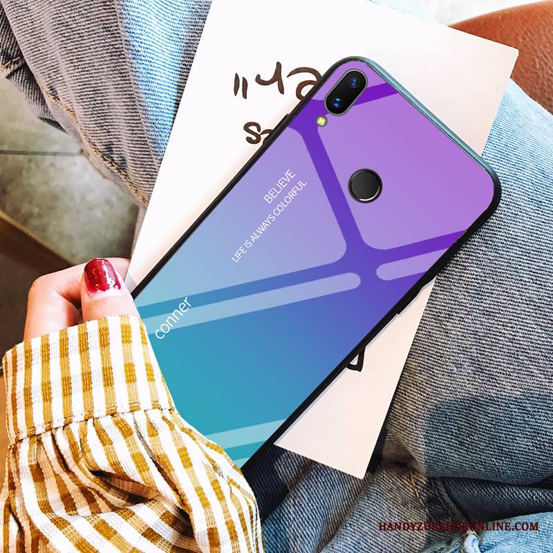 Huawei Y7 2019 Kotelo Lasi Silikoni Peili Kuori Suojaus Persoonallisuus