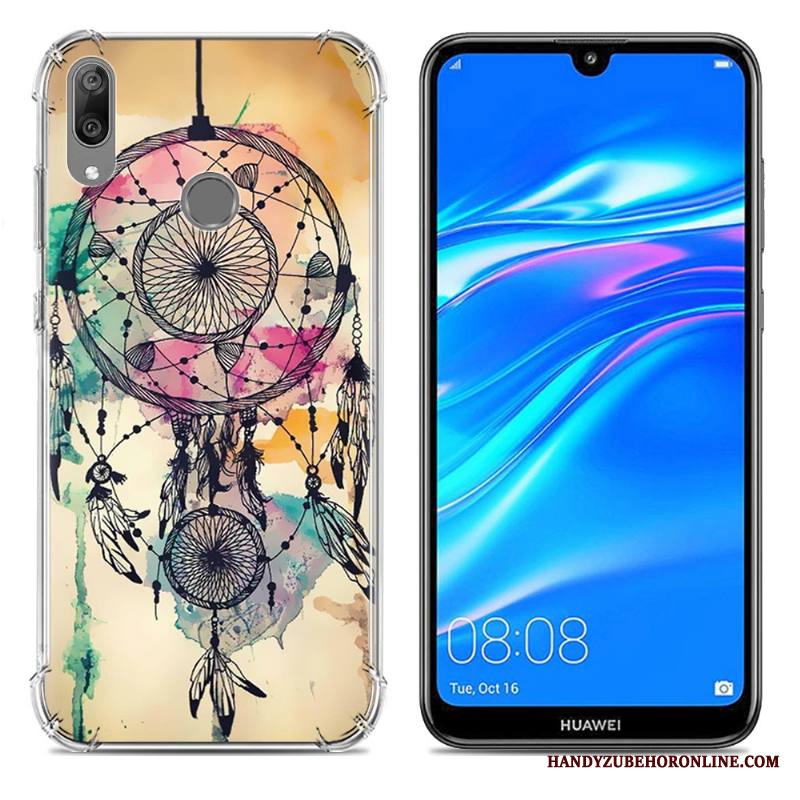 Huawei Y7 2019 Murtumaton Silikoni Kuori Sininen Puhelimen Kotelo Suupaltti