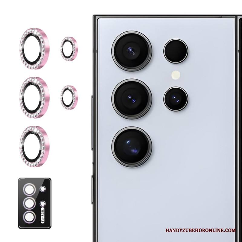 Kameran Linssin Suojus Samsung Galaxy S25 Ultra 5g Metalliseosrenkailla Ja Strasseilla