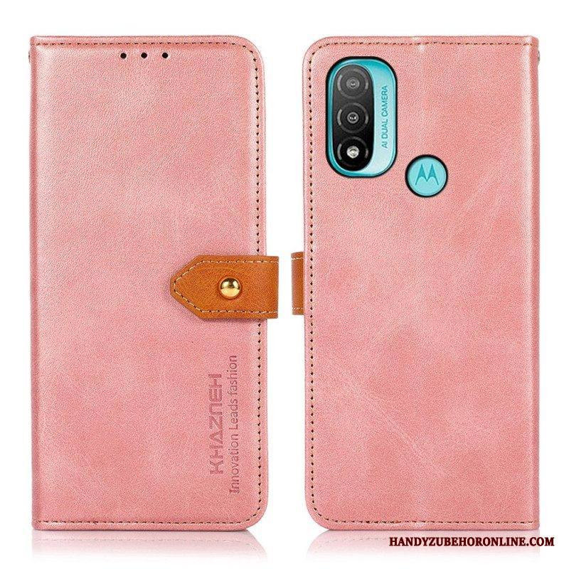 Kotelot Moto E40 / E30 / E20 Kaksivärinen Kultainen Lukko Khazneh