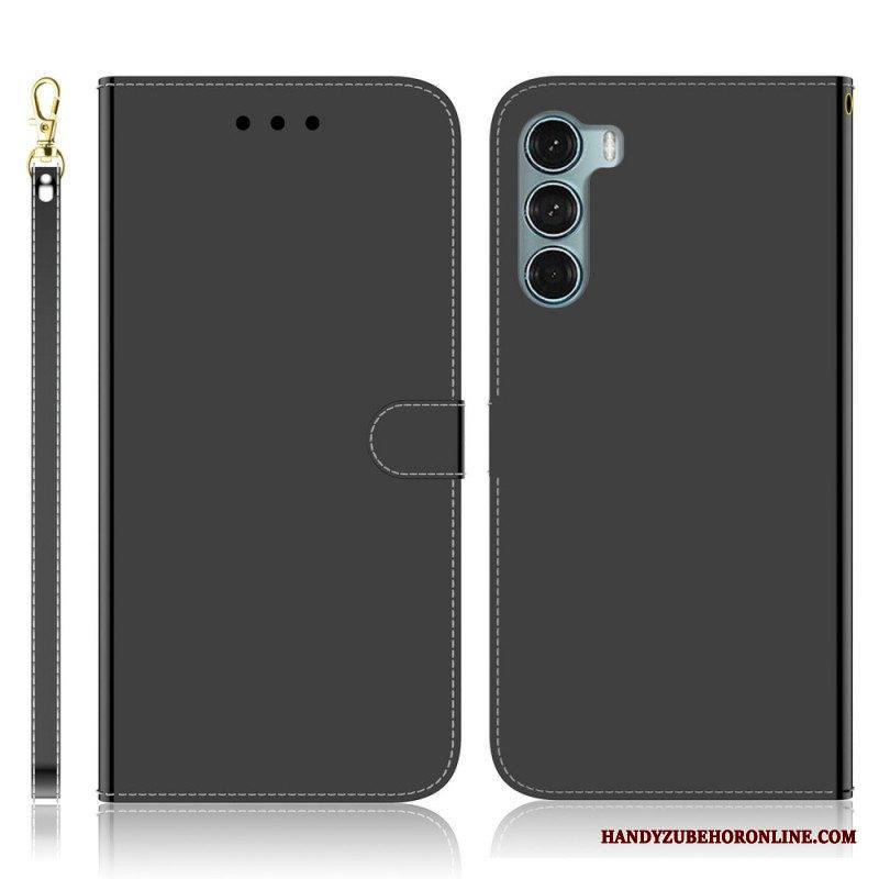 Kotelot Moto G200 5G Keinonahkainen Peilin Kansi