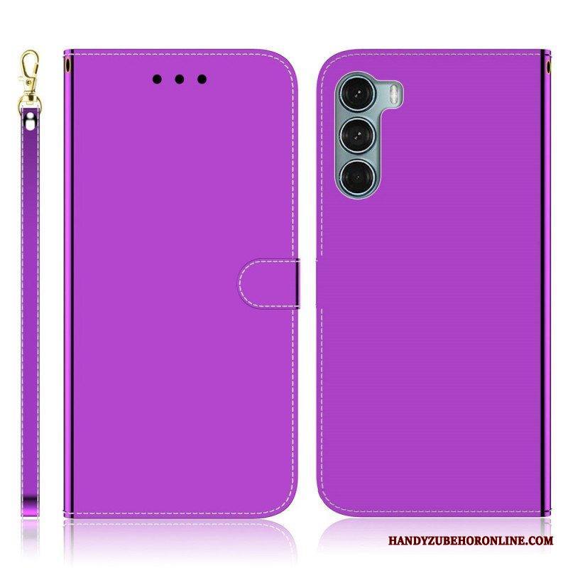 Kotelot Moto G200 5G Keinonahkainen Peilin Kansi