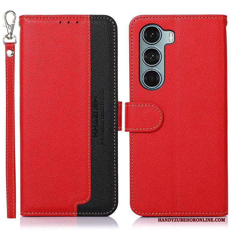 Kotelot Moto G200 5G Litsi Style Rfid Khazneh