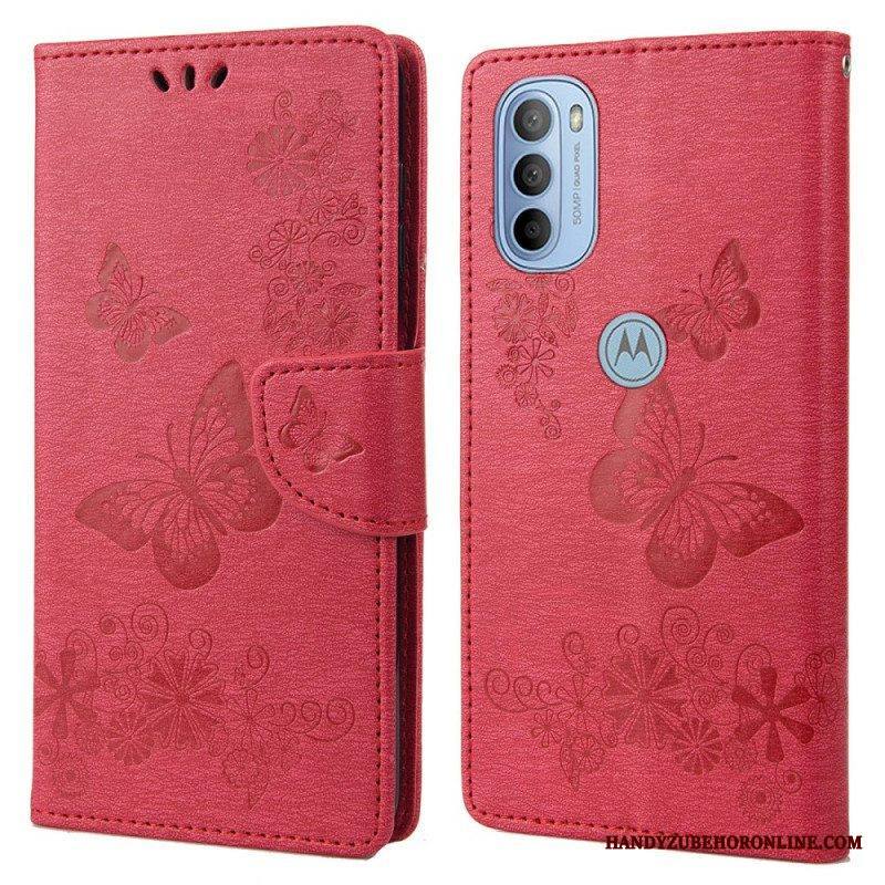 Kotelot Moto G51 5G Suojaketju Kuori Upeat Hihnaperhoset
