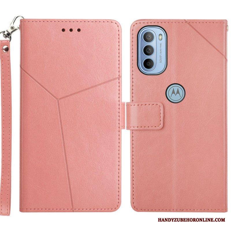 Kotelot Moto G51 5G Tyylikäs Nahkainen Geo Y -design