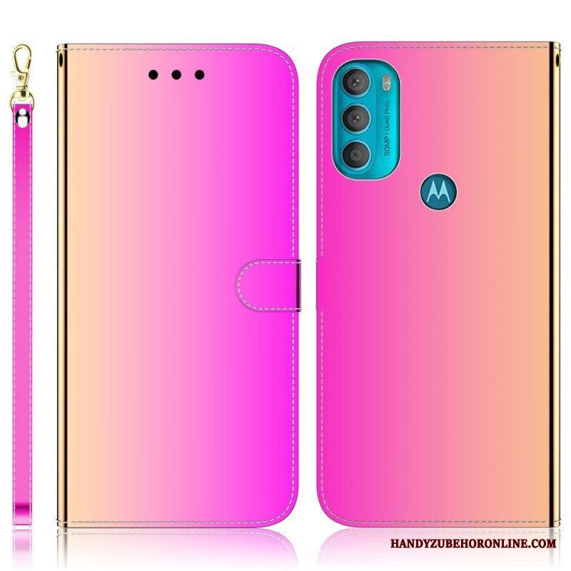 Kotelot Moto G71 5G Keinonahkainen Peilin Kansi