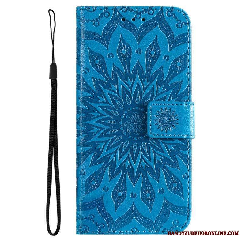 Kotelot Samsung Galaxy A14 / A14 5G Mandala-aurinko Kaulanauhalla