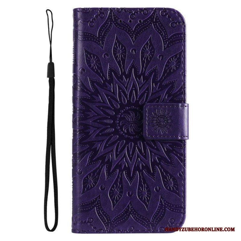 Kotelot Samsung Galaxy A14 / A14 5G Mandala-aurinko Kaulanauhalla