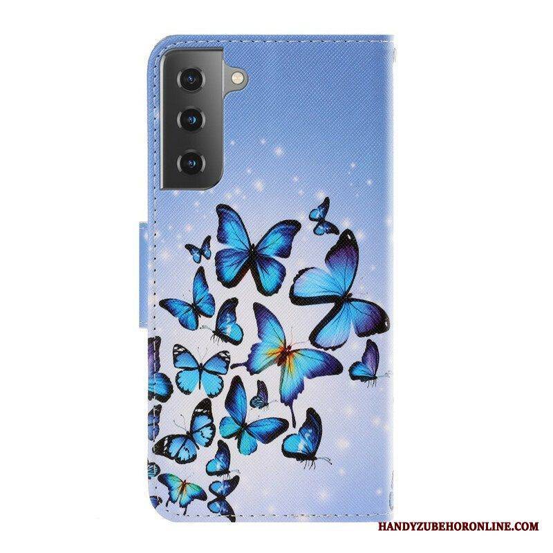 Kotelot Samsung Galaxy S21 5G Suojaketju Kuori Perhosten Hihnan Muunnelmia
