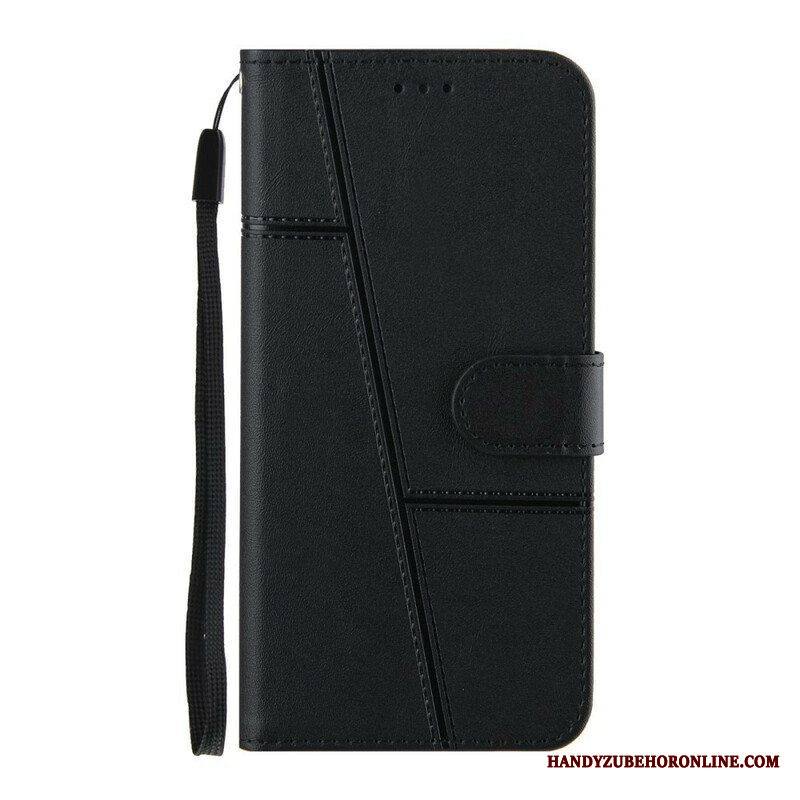 Kotelot Samsung Galaxy S21 FE Suojaketju Kuori Strappy Geo Leather Effect
