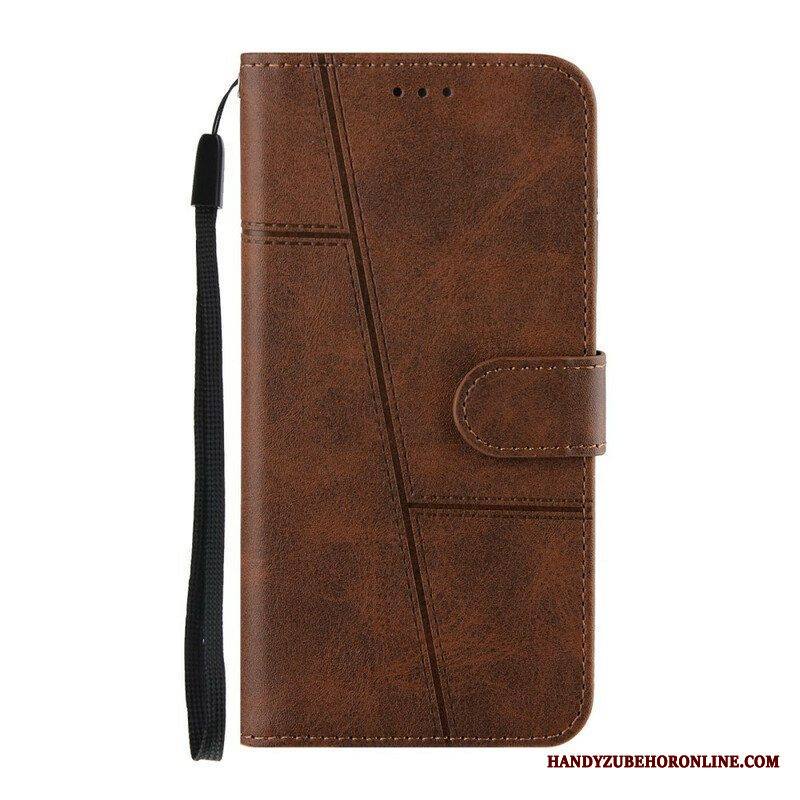 Kotelot Samsung Galaxy S21 FE Suojaketju Kuori Strappy Geo Leather Effect