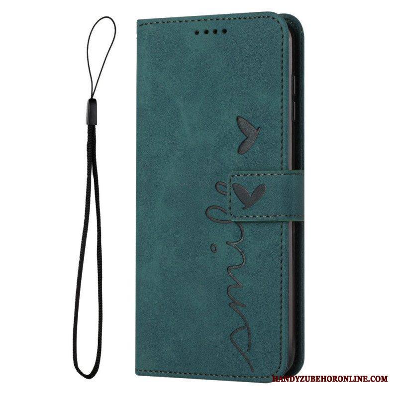 Kotelot Samsung Galaxy S23 5G Hymyile Lanyardin Kanssa