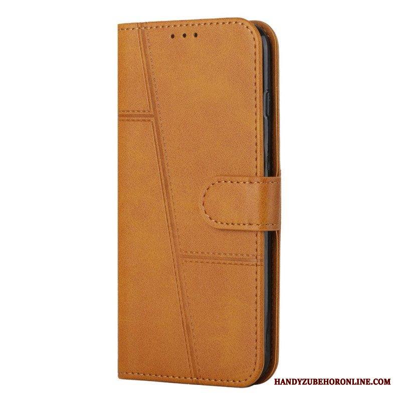 Kotelot Samsung Galaxy S23 5G Suojaketju Kuori Strappy Geometric Leather Style