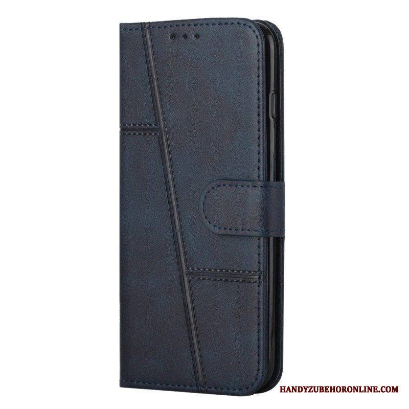 Kotelot Samsung Galaxy S23 5G Suojaketju Kuori Strappy Geometric Leather Style