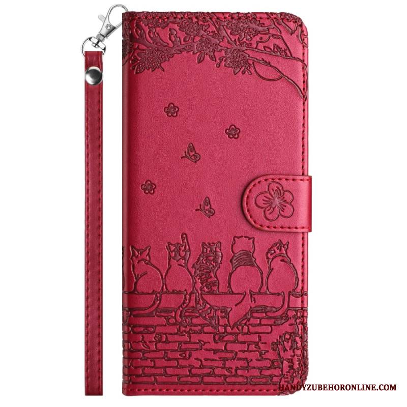 Kotelot Samsung Galaxy S25 5g Edge Kissakuvioinen Lompakko Hihnalla