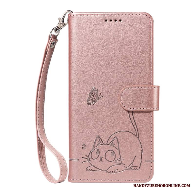 Kotelot Samsung Galaxy S25 Fe Puhelinkuoret Kissakuvio Hihnalla