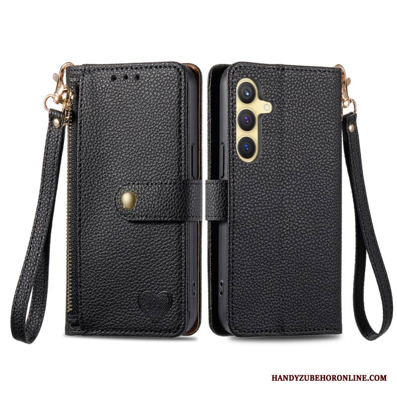 Kotelot Samsung Galaxy S25 Plus 5g Nahkalompakko Jossa Rfid-suojattu Vetoketjutasku Suojakuori