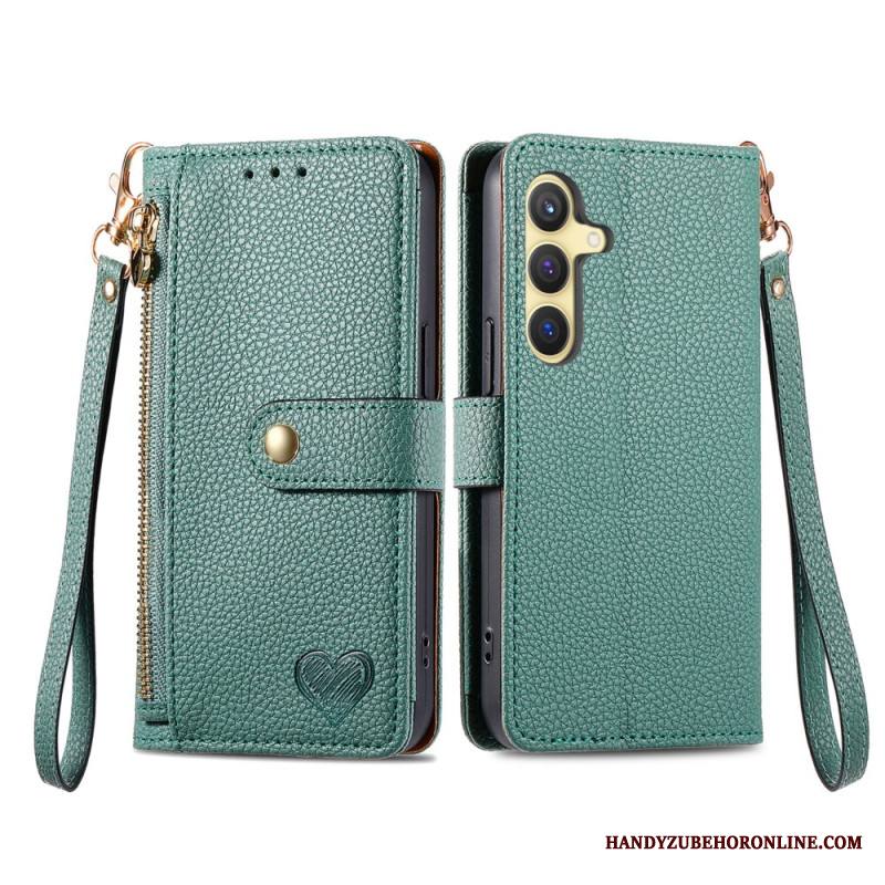 Kotelot Samsung Galaxy S25 Plus 5g Nahkalompakko Jossa Rfid-suojattu Vetoketjutasku Suojakuori