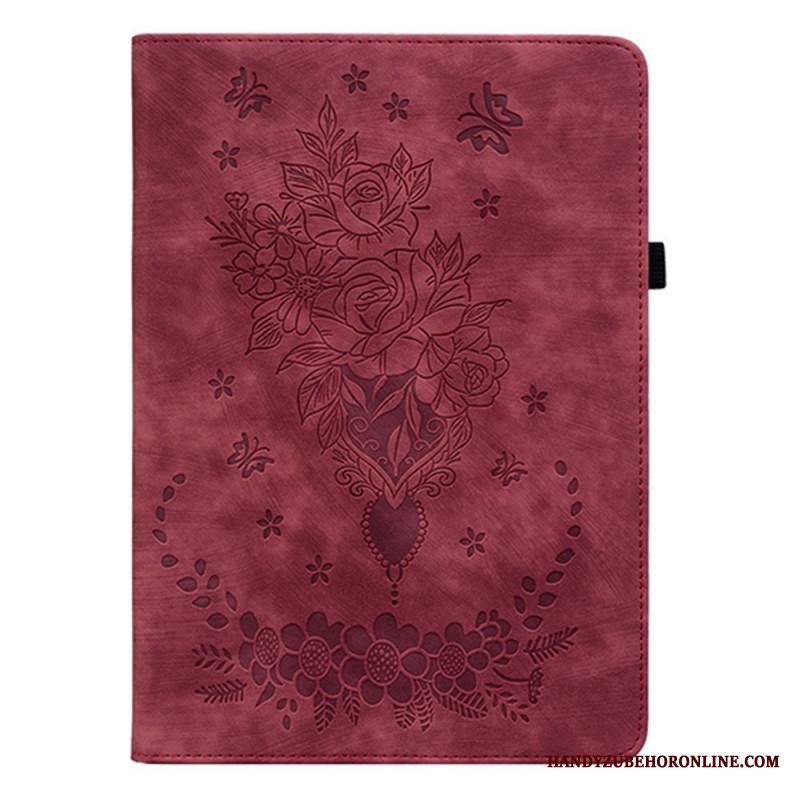 Kotelot Samsung Galaxy Tab S11 Mokkanahkaefekti Kukkakuvio