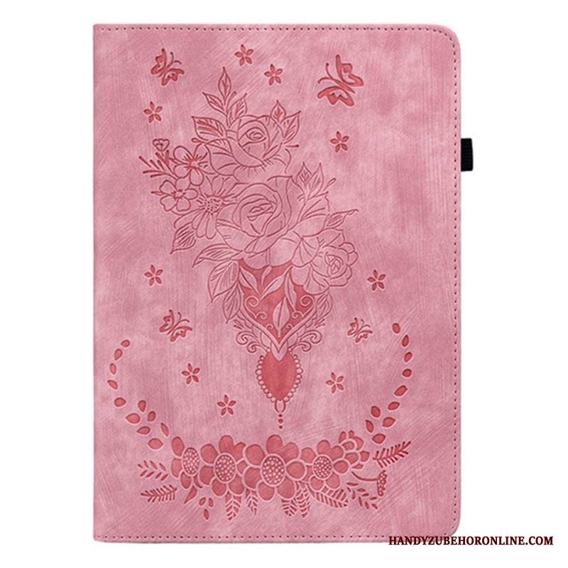 Kotelot Samsung Galaxy Tab S11 Mokkanahkaefekti Kukkakuvio