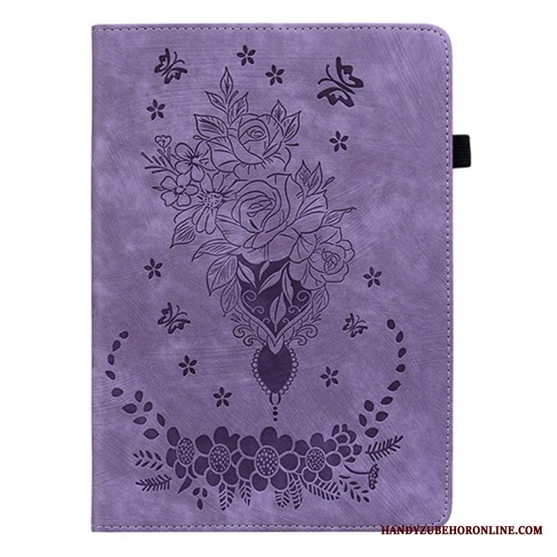 Kotelot Samsung Galaxy Tab S11 Mokkanahkaefekti Kukkakuvio