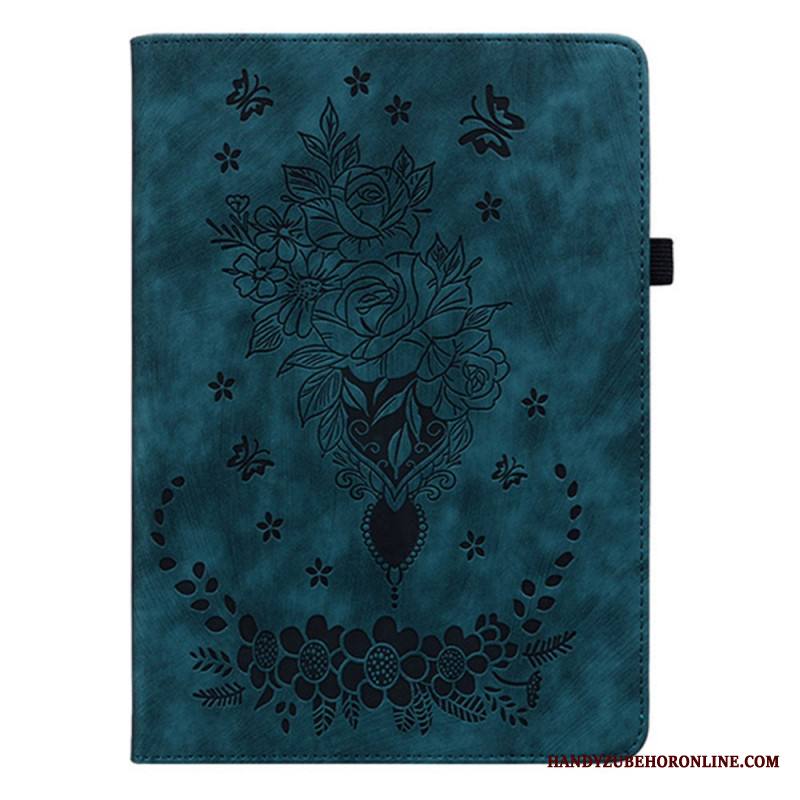 Kotelot Samsung Galaxy Tab S11 Mokkanahkaefekti Kukkakuvio