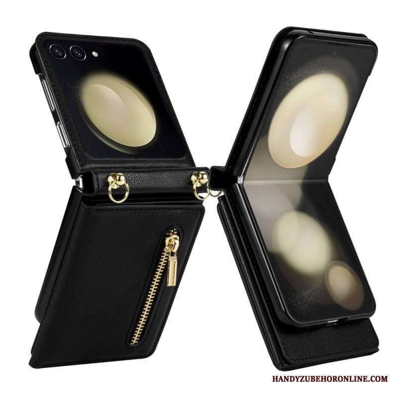 Kotelot Samsung Galaxy Z Flip 7 Rfid-lompakko Ja Olkahihna Suojakuori