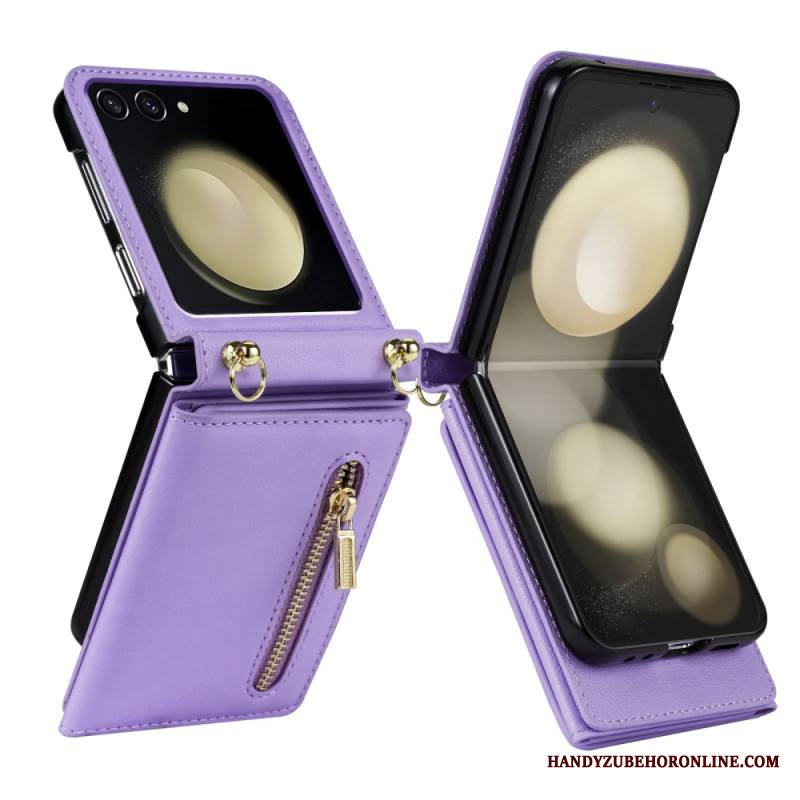 Kotelot Samsung Galaxy Z Flip 7 Rfid-lompakko Ja Olkahihna Suojakuori