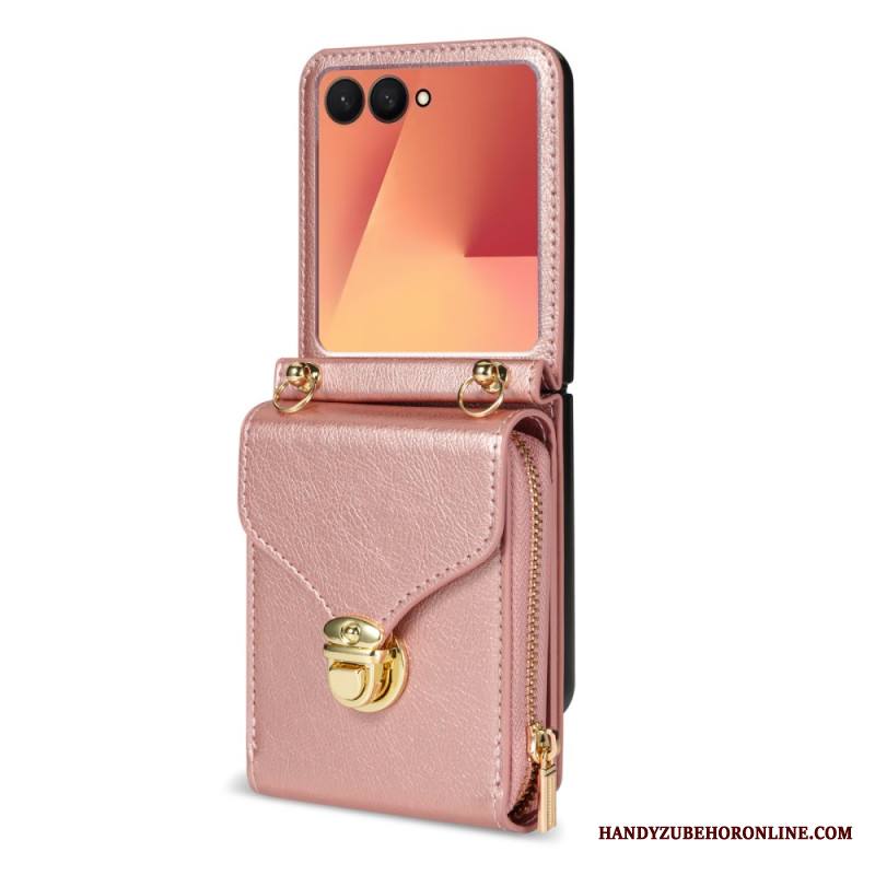 Kotelot Samsung Galaxy Z Flip 7 Vetoketjullinen Lompakko Ja Olkahihna