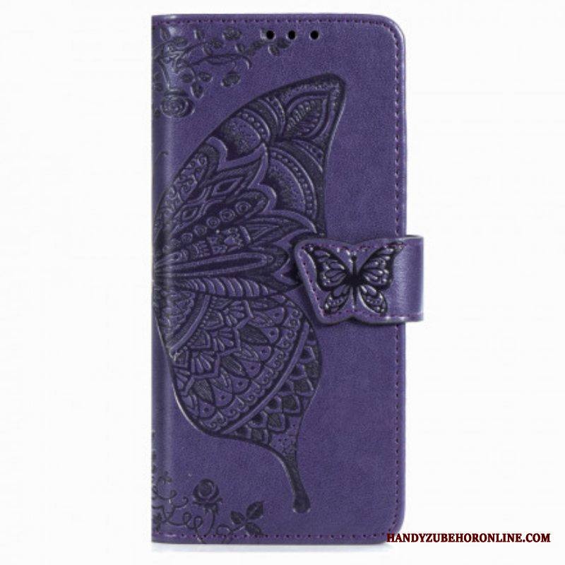 Kotelot Samsung Galaxy Z Fold 3 5G Butterfly Design Kaulanauhalla