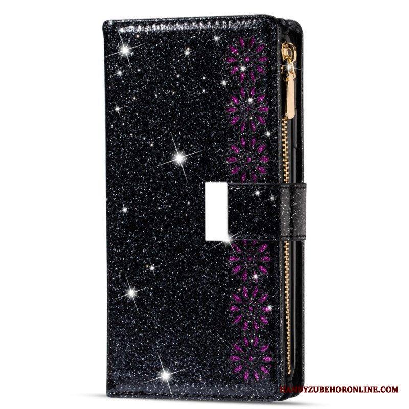 Kotelot Samsung Galaxy Z Fold 3 5G Lompakkokotelo Paljetteja Vetoketjullinen Lompakko