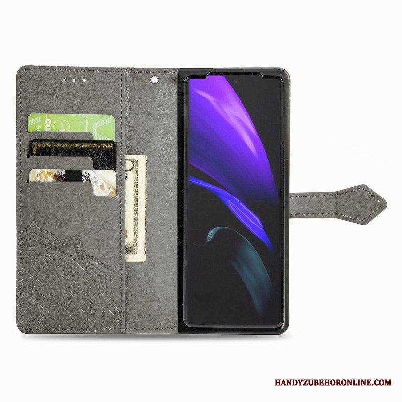 Kotelot Samsung Galaxy Z Fold 4 Suojaketju Kuori Keskiaikainen Strappy Mandala