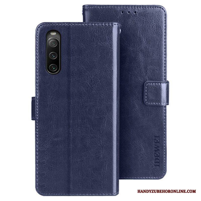 Kotelot Sony Xperia 10 IV Nahkajäljitelmä Idewei