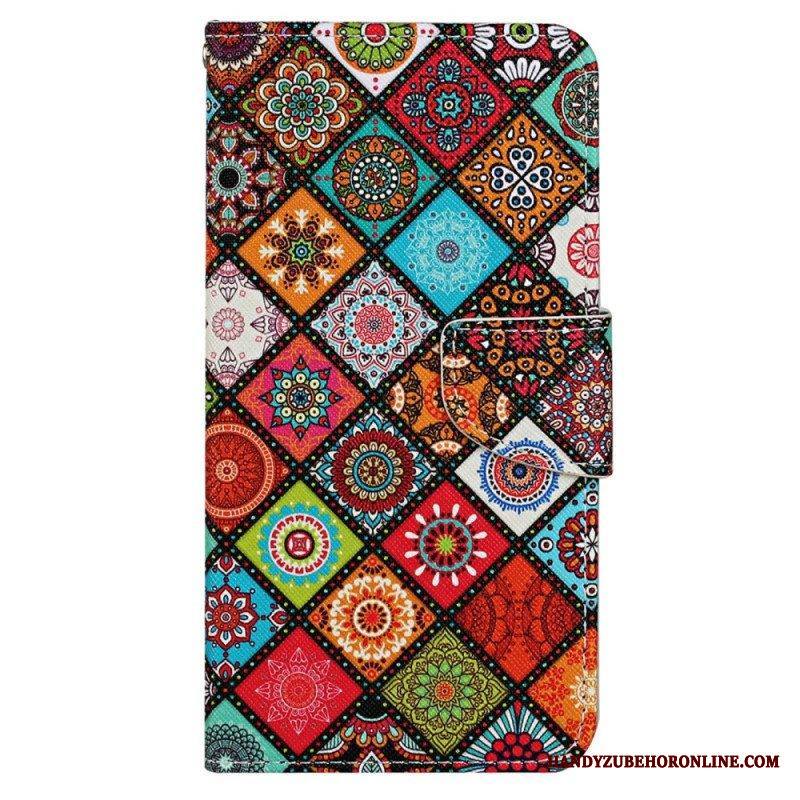 Kotelot Xiaomi 12T / 12T Pro Patchwork Kaulanauhalla
