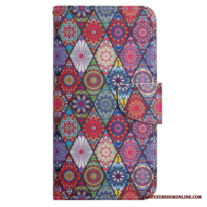 Kotelot Xiaomi 12T / 12T Pro Patchwork Kaulanauhalla