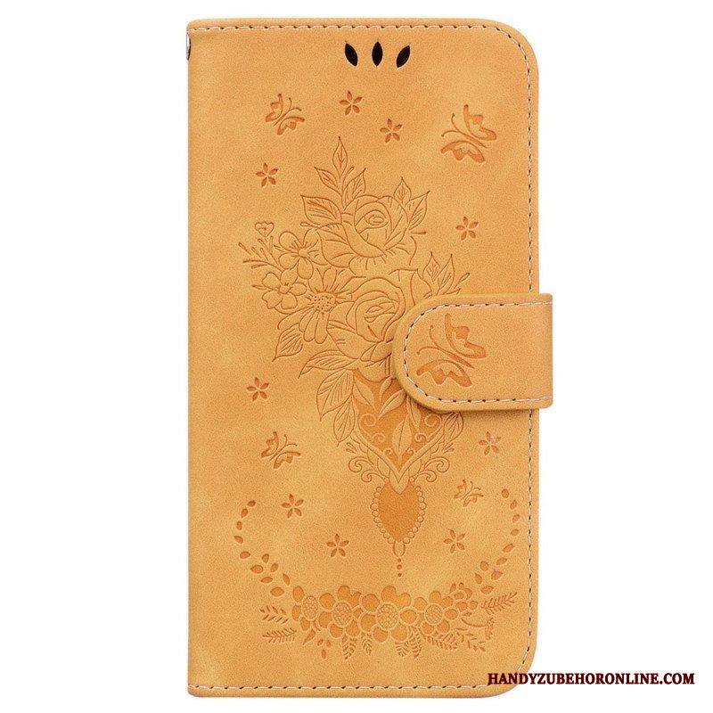 Kotelot Xiaomi 13 Suojaketju Kuori Strappy Ruusut Ja Perhoset