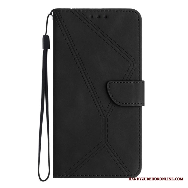 Kotelot Xiaomi 15 Mokkanahkakuvio Viivoilla Ja Raidoilla