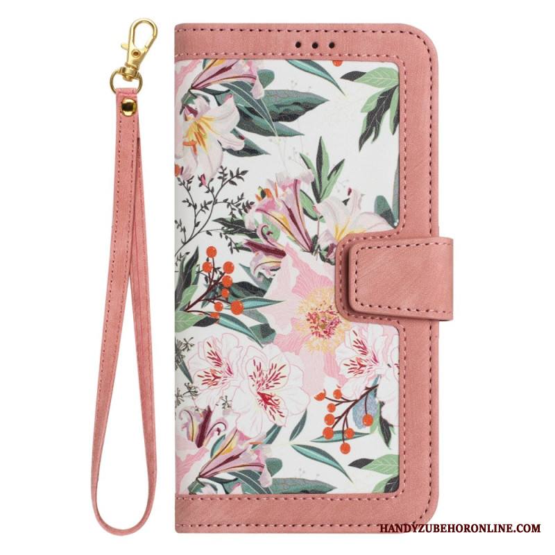 Kotelot Xiaomi 15t Pro Kukkakuvio Hihnalla