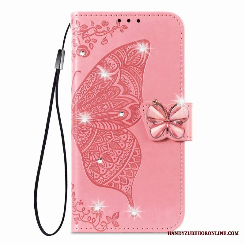 Kotelot Xiaomi 17 3d-perhos- Ja Strassikoristeinen