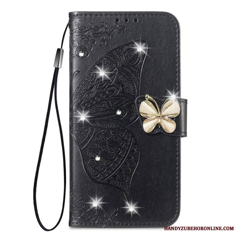 Kotelot Xiaomi 17 Pro 3d-perhonen Ja Strassit