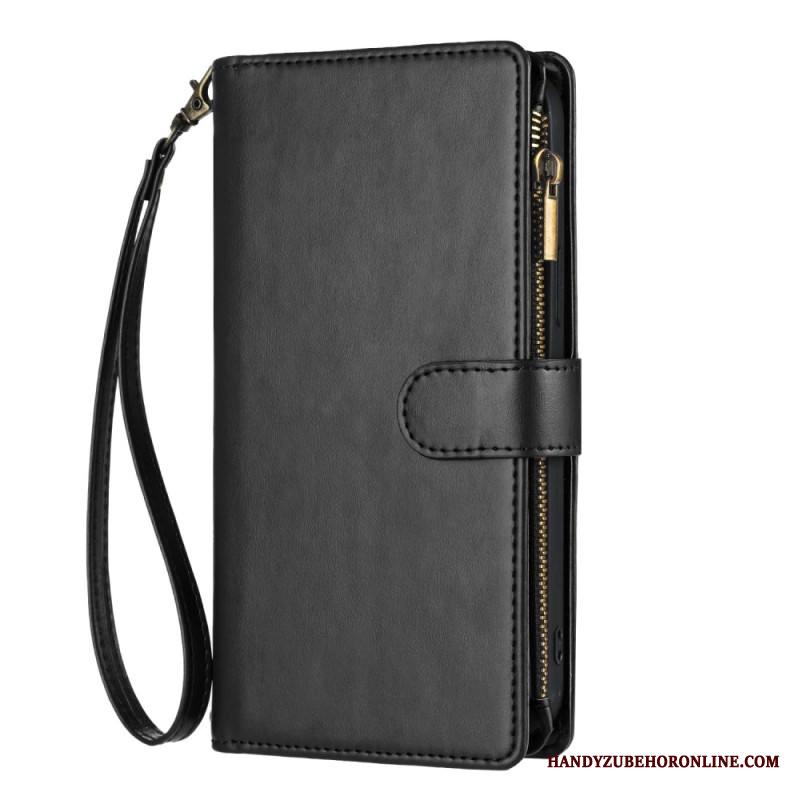 Kotelot Xiaomi 17 Pro Lompakko Vetoketjulla Ja Hihnalla