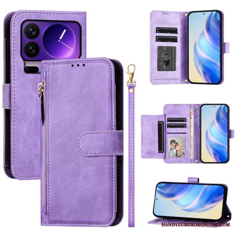 Kotelot Xiaomi 17 Pro Vetoketjullinen Tasku Ja Useita Korttipaikkoja