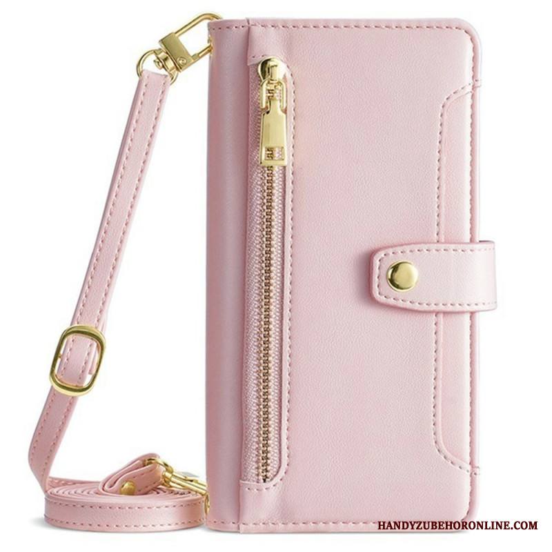 Kotelot Xiaomi 17 Puhelinkuoret Vetoketjullinen Tasku Ja Kaksi Hihnaa