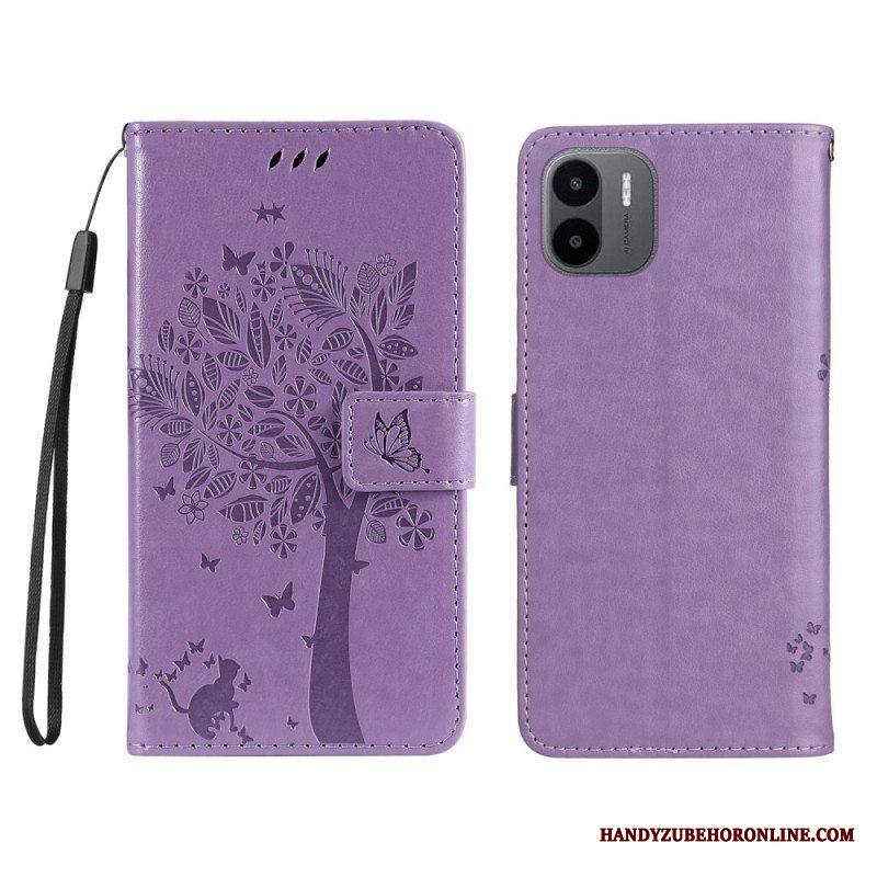 Kotelot Xiaomi Redmi A1 Suojaketju Kuori Tree Ja Strappy Cat